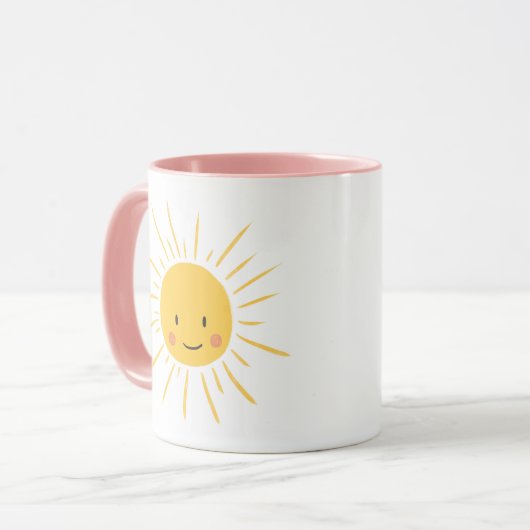 Gute Morgensonne Sonne lächelnd Illustration Tasse (Vorderseite Links)