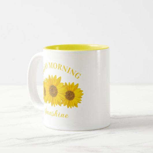 Gute Morgensonne Sonnenblume Tasse Kaffee (Vorderseite Links)