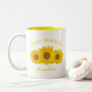 Gute Morgensonne Sonnenblume Tasse Kaffee