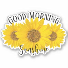 Gute Morgensonne Sonnenblumen Kontur Aufkleber