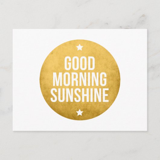 gute Morgensonne, Wortkunst, Textdesign Postkarte (Vorderseite)