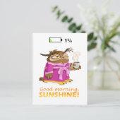 Gute Morgensonnenuhu Postkarte (Stehend Vorderseite)