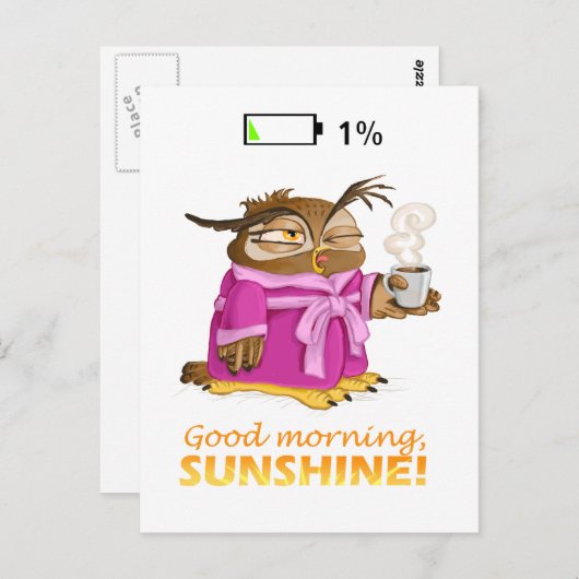 Gute Morgensonnenuhu Postkarte (Vorne/Hinten)