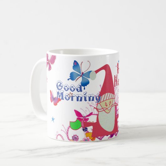 Gute Morgenstunde Hoharo! Schöne frohe Weihnachten Kaffeetasse (Vorderseite Links)