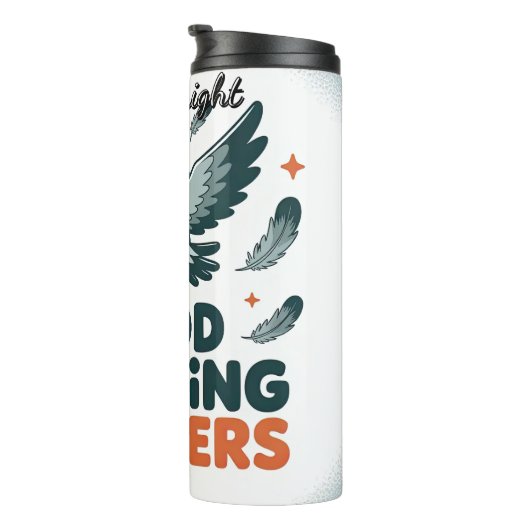 Gute Morgenvormitte - Cluckers Bird Art Thermosbecher (Nach rechts gedreht)