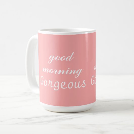 Gute Morgenvormitte herrliche rosa Kaffeetasse Tas (Vorderseite Links)