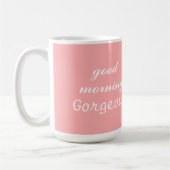 Gute Morgenvormitte herrliche rosa Kaffeetasse Tas (Links)