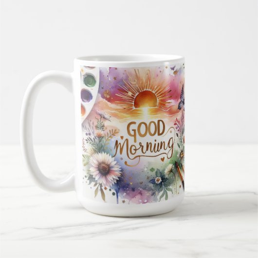 gute Morgenwasserfarbe Kaffeetasse (Links)