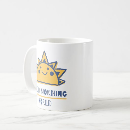 Gute Morgenwelt Kaffeetasse (Vorderseite Links)