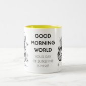 Gute Morgenwelt Zweifarbige Tasse (Mittel)