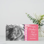 Gute Mutter-Tag rosa Band Fotokarte Vorlage (Stehend Vorderseite)