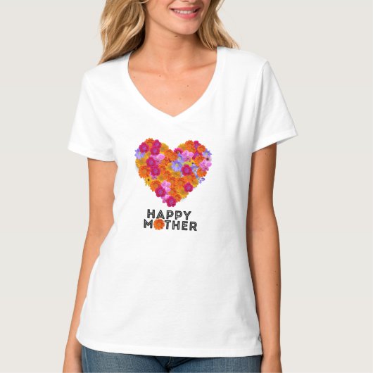 Gute Mutter Zitat mit Blume T-Shirt (Vorderseite)