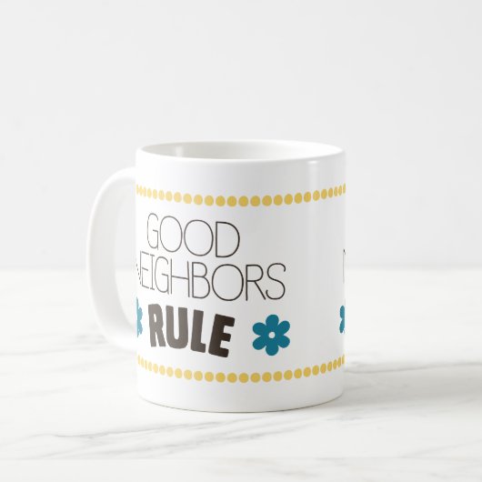 Gute Nachbar-Regel Kaffeetasse (Vorderseite Links)