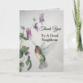Gute Nachbarschaft Vielen Dank Hummingbird Garden Karte (Vorderseite)