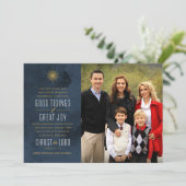 Gute Nachricht von großer Freude Feiertagskarte (Stehend Vorderseite)