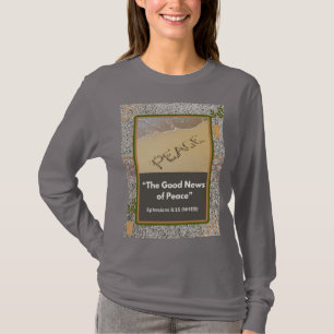 Gute Nachrichten für den Frieden - Dunkler, langer T-Shirt