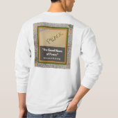 Gute Nachrichten für den Frieden - Langsamer weiße T-Shirt (Rückseite)