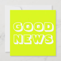 Gute Nachrichten, Glückwünsche, Chartreuse weiß