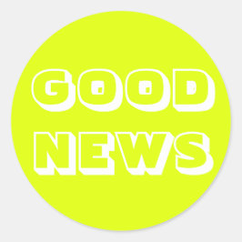 Gute Nachrichten, Glückwünsche, Chartreuse weiß Runder Aufkleber