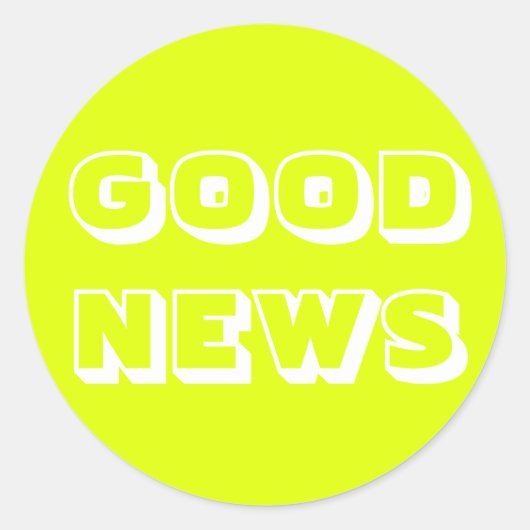 Gute Nachrichten, Glückwünsche, Chartreuse weiß Runder Aufkleber (Vorderseite)