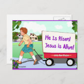 Gute Nachrichten: Jesus ist lebendig Postkarte (Vorne/Hinten)