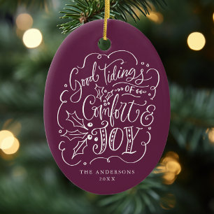 Gute Nachrichten von Trost & Freude Lila Foto Keramik Ornament