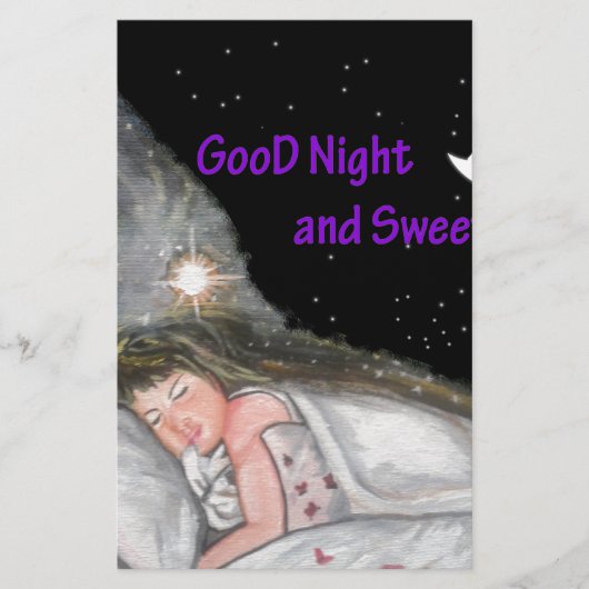 Gute Nacht Briefpapier (Vorderseite)