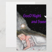 Gute Nacht Briefpapier (Vorne/Hinten)