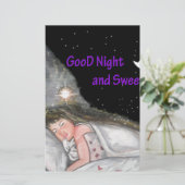 Gute Nacht Briefpapier (Stehend Vorderseite)
