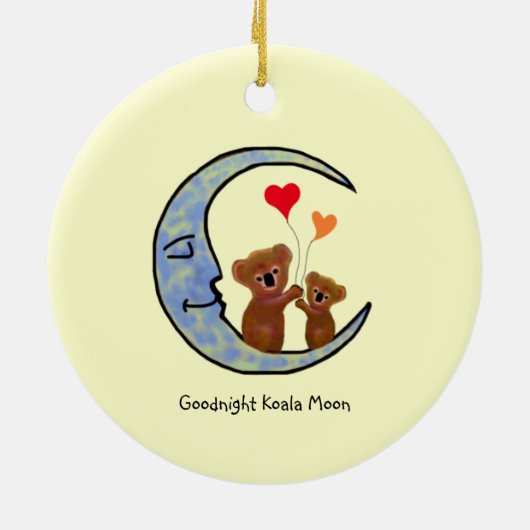 Gute Nacht Koala-Mond-Verzierung Keramikornament (Hinten)