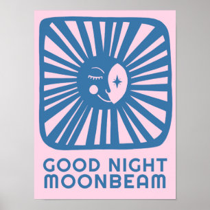 Gute Nacht Mondlicht Niedlich Moon Kinderzimmer Zi Poster