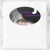 Gute Nacht Ovaler Aufkleber (Tasche)