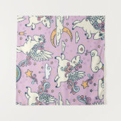 Gute Nacht Pegasus: Niedlicher Cartoon Wandteppich (Vorderseite (Horizontal))