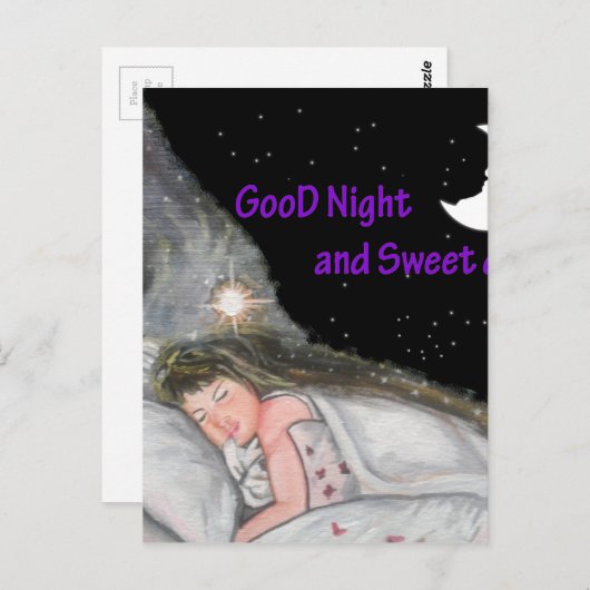 Gute Nacht Postkarte (Vorne/Hinten)