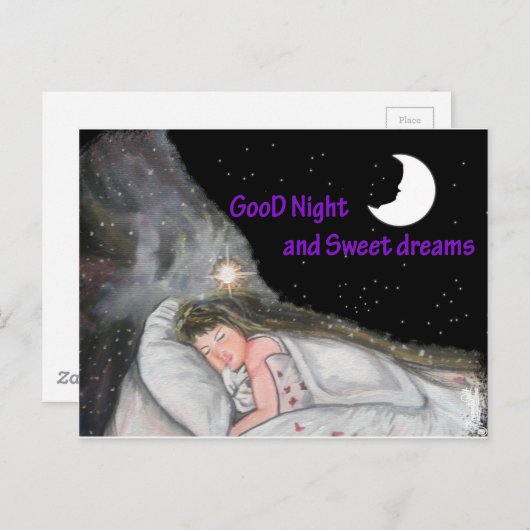 Gute Nacht Postkarte (Vorne/Hinten)