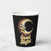 Gute Nacht Retro Moon Pappbecher (Rückseite)