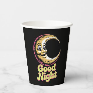Gute Nacht Retro Moon Pappbecher