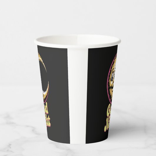 Gute Nacht Retro Moon Pappbecher (Links)