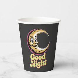 Gute Nacht Retro Moon Pappbecher