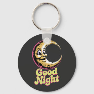 Gute Nacht Retro Moon Schlüsselanhänger