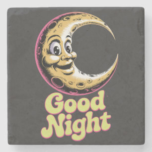 Gute Nacht Retro Moon Stone Untersetzer