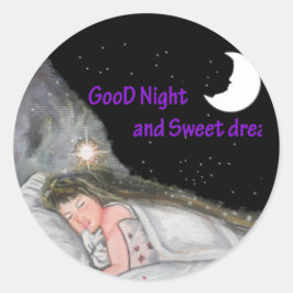 Gute Nacht Runder Aufkleber