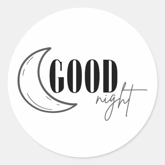 Gute Nacht Runder Aufkleber (Vorderseite)