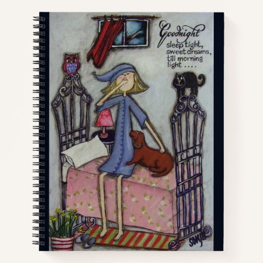 Gute Nacht Schlaf eng Notizbuch (Vorderseite)