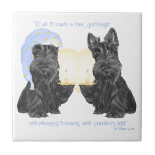 Gute Nacht Scotties Fliese