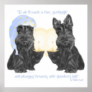 Gute Nacht Scotties Poster