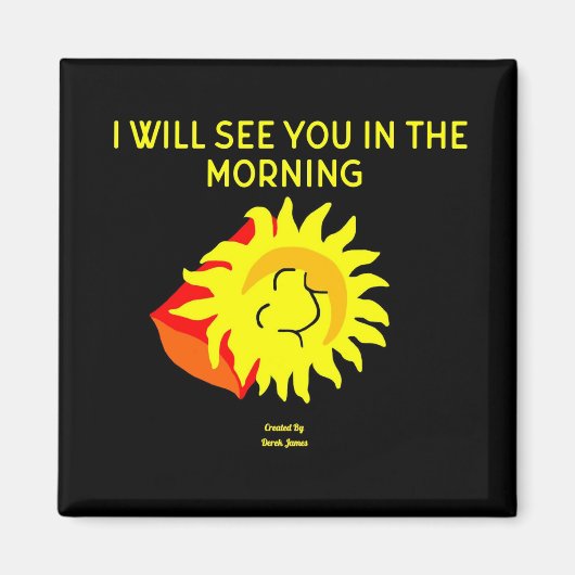 Gute Nacht Sonne 2 Zoll Square Magnet (Vorne)