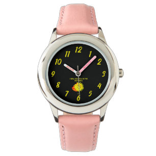 Gute Nacht Sun Kids Pink Leather Watch Armbanduhr