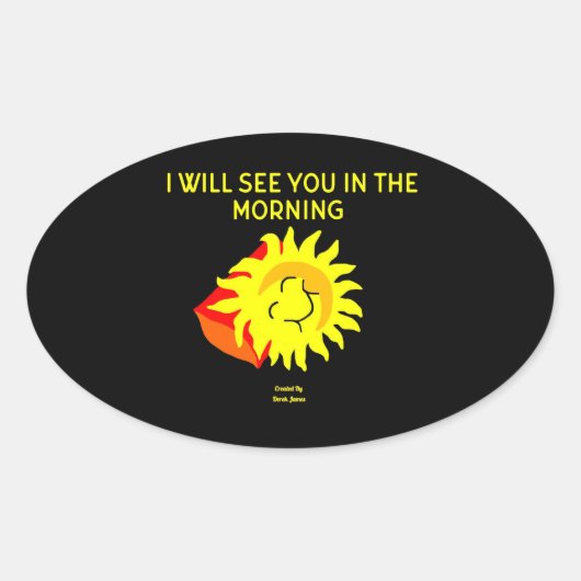 Gute Nacht Sun Oval Aufkleber (Vorderseite)