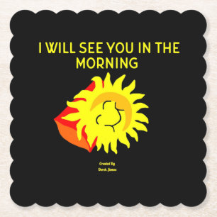 Gute Nacht Sun Scalloped Square Paper Untersetzer
